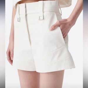 IRO
BIRA panelled square-buckle shorts in Off White